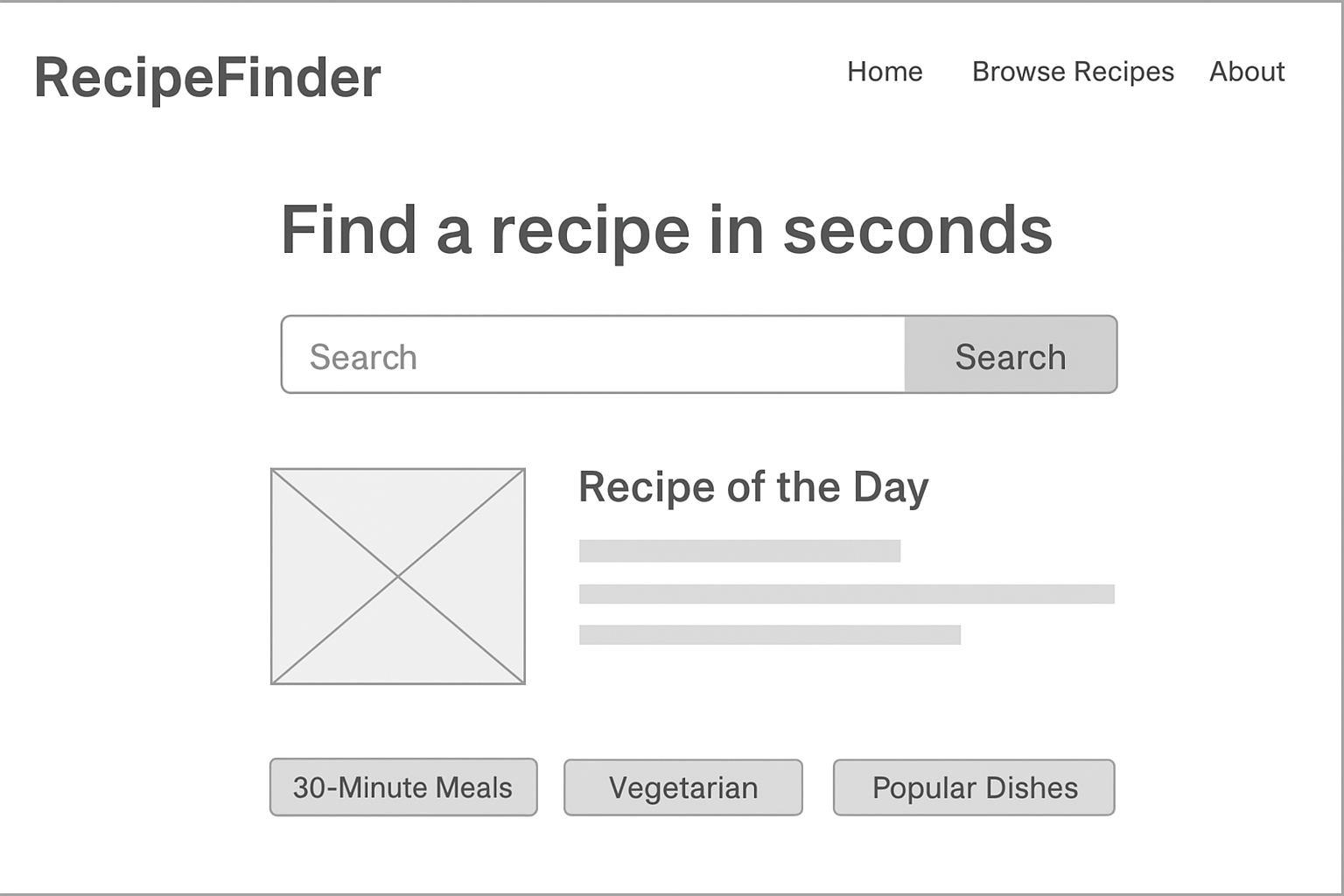 home page wireframe